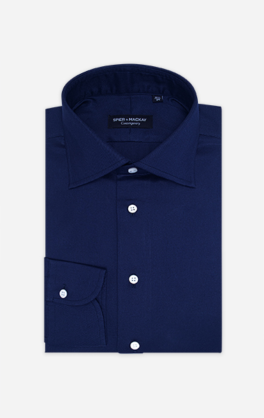 Navy Brushed Twill Dress Shirt